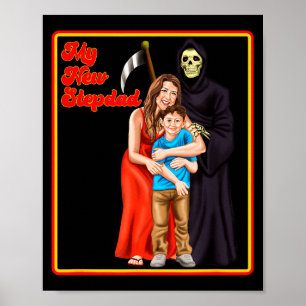 Affiche Mes nouveaux t-shirts ironiques de beau-père - Mèm