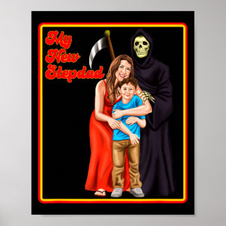 Affiche Mes nouveaux t-shirts ironiques de beau-père - Mèm