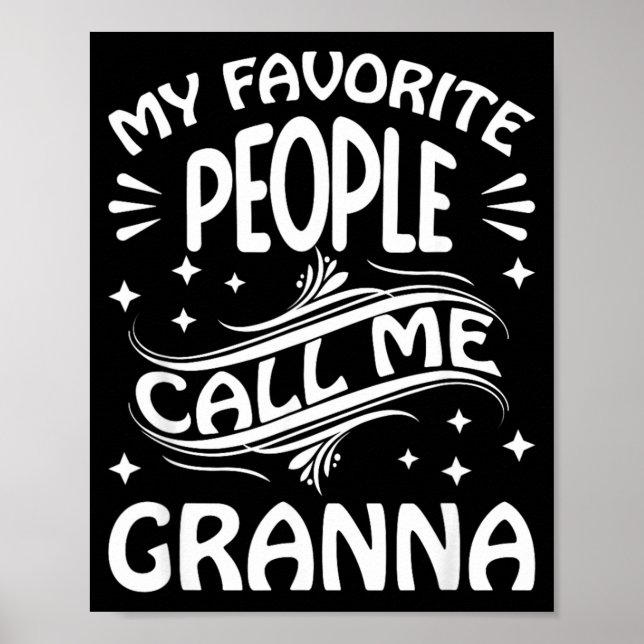 Affiche Mes personnes préférées appellent Granna Funny Mot (Devant)