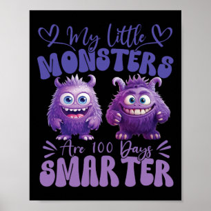 Affiche Mes Petits Monstres Sont 100 Jours Plus Smarter Fl