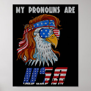 Affiche Mes pronoms sont Drapeau des États-Unis George Was