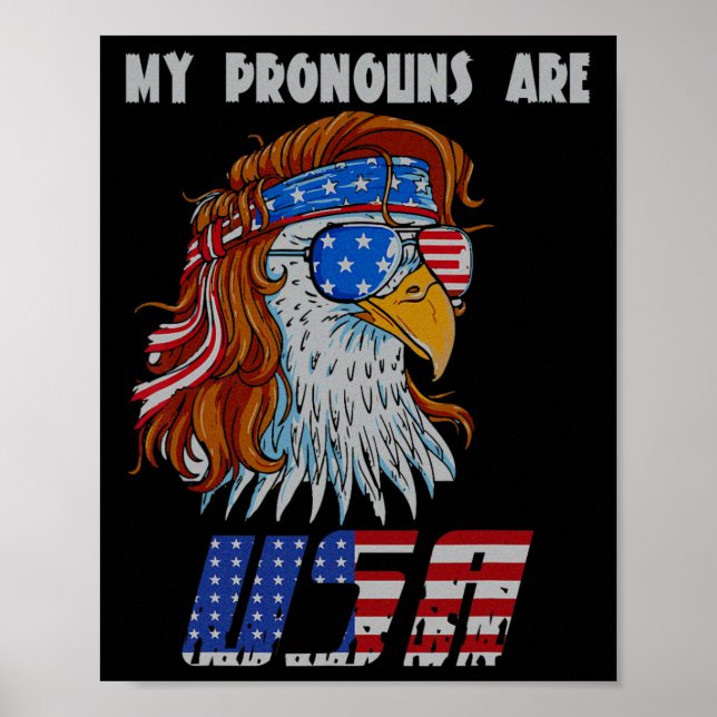 Affiche Mes pronoms sont Drapeau des États-Unis George Was (Devant)