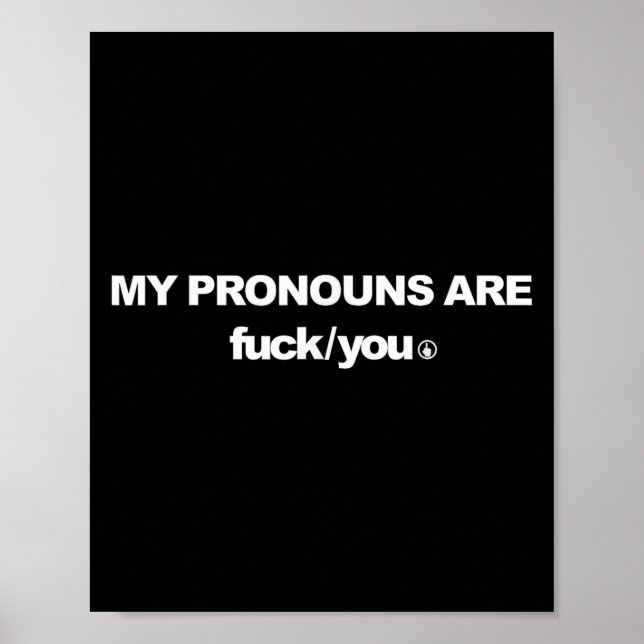 Affiche Mes Pronononounes Sont Pour Vous Amusant Sarcasme  (Devant)