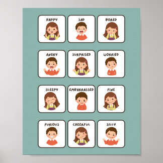 Affiche Mes sentiments Éducation scolaire Apprentissage