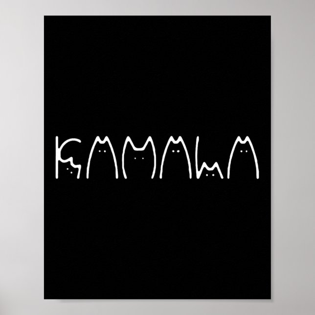 Affiche Mesdames Pour Kamala Harris Chat Lettering 2024 El (Devant)