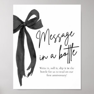 Affiche Message Black Bow Moderne Dans Un Jeu De Signes À 