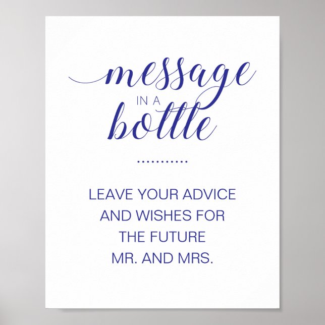Affiche Message Bleu Marine Dans Une Bouteille Conseils Po (Devant)