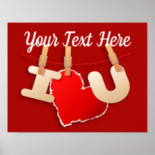 Affiche Message d'amour clair et simple