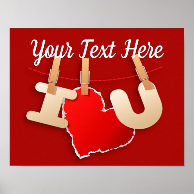 Affiche Message d'amour clair et simple (Devant)