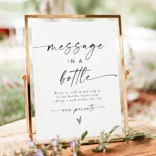 Affiche Message dans un panneau de conseil Baby shower bou