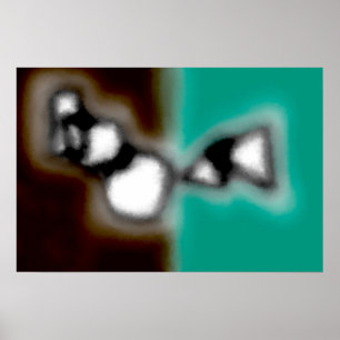 Affiche Message dans une bouteille : Brown Abstrait, Turqu