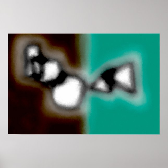 Affiche Message dans une bouteille : Brown Abstrait, Turqu (Devant)