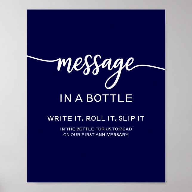 Affiche Message Dans Une Bouteille Élégant Panneau De Mari (Devant)