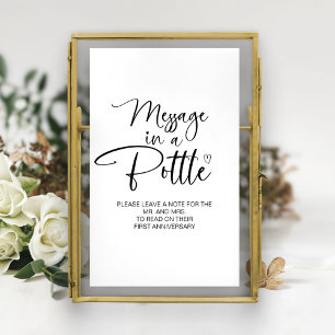 Affiche Message dans une bouteille Mariage panneau du livr
