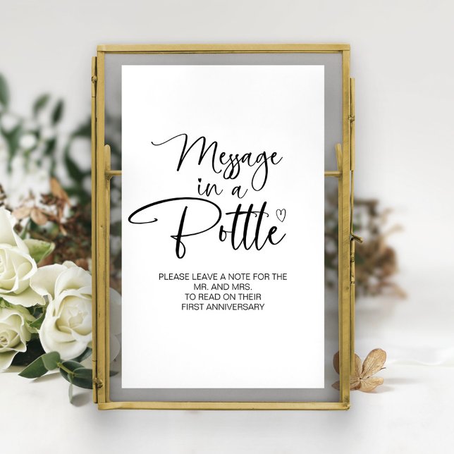Affiche Message dans une bouteille Mariage panneau du livr (Créateur téléchargé)