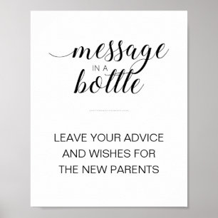 Affiche Message Dans Une Bouteille Nouveau Baby shower De