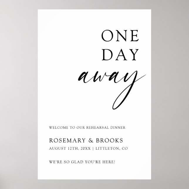 Affiche Message de bienvenue pour la veille de mariage la  (Devant)