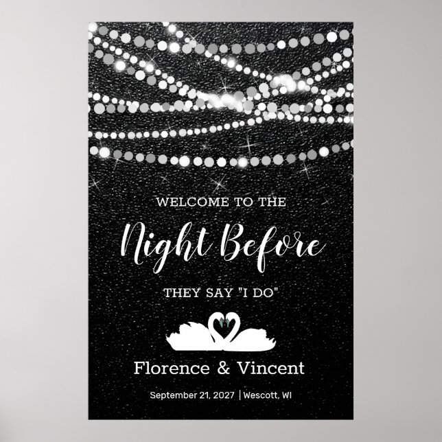 Affiche Message de bienvenue pour le dîner de répétition d (Devant)