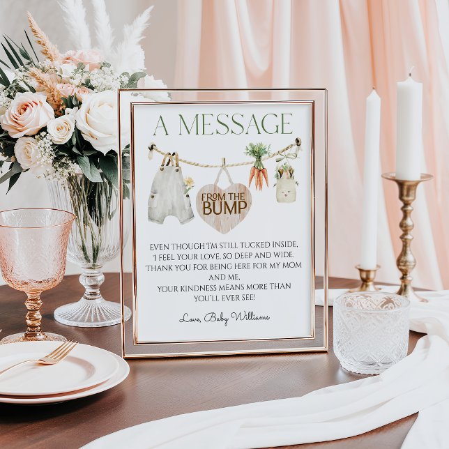 Affiche Message de bosse de Baby shower de ferme cultivé l (Créateur téléchargé)