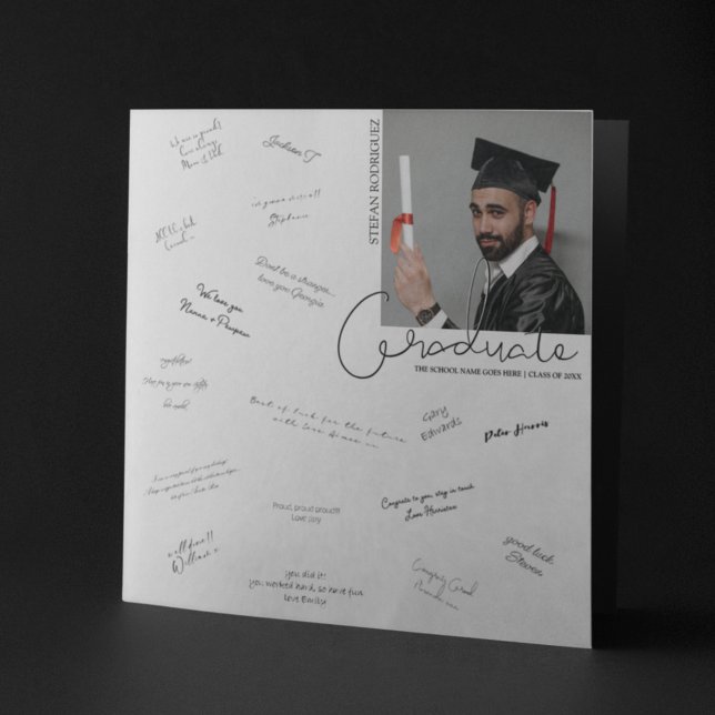 Affiche Message de l'invité de la graduation photo moderne (Créateur téléchargé)