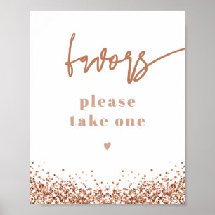 Affiche Message de mariage avec paillettes en or rose REGI
