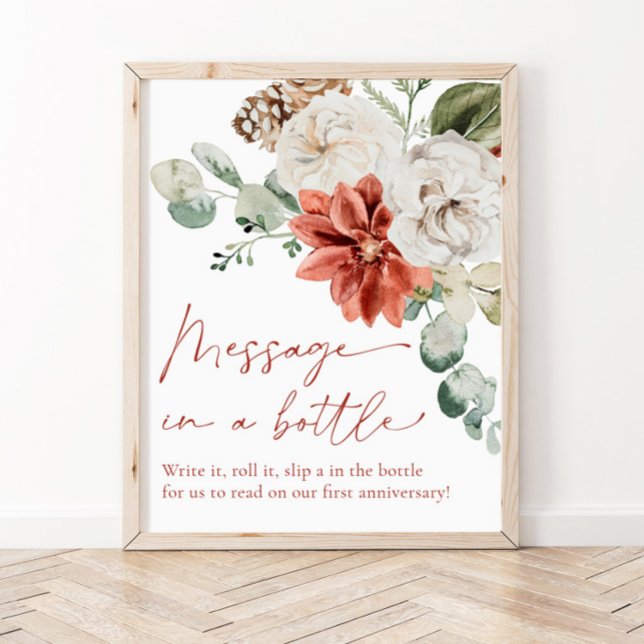 Affiche Message de Noël d'hiver rouge dans une botte Jeu (Créateur téléchargé)