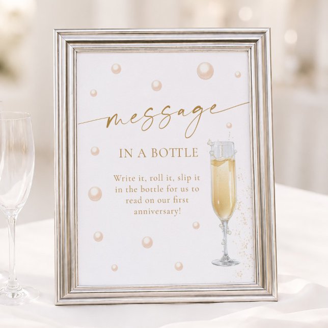 Affiche Message de Prosecco Perles dans une bouteille pour (Créateur téléchargé)