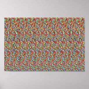 Affiche MESSAGE DE REDUNDAND - stéréogramme à deux images 