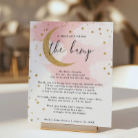 Message du Baby shower Bump Pink Gold Moon