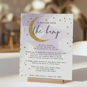 Affiche Message du Baby shower Bump Purple et Gold