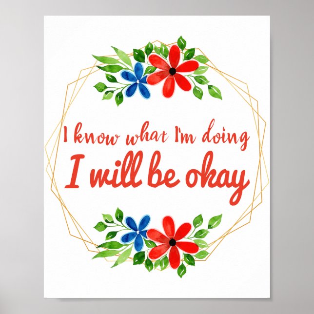 Affiche message positif pour le travail et l'amour de soi (Devant)