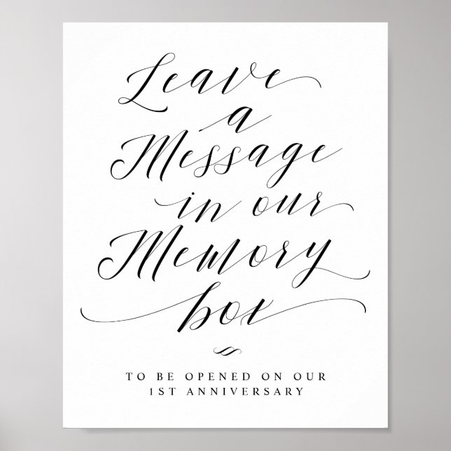 Affiche Message pour notre panneau de mariage Script Memor (Devant)