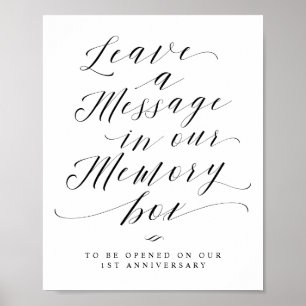 Affiche Message pour notre panneau Mariage de script de bo