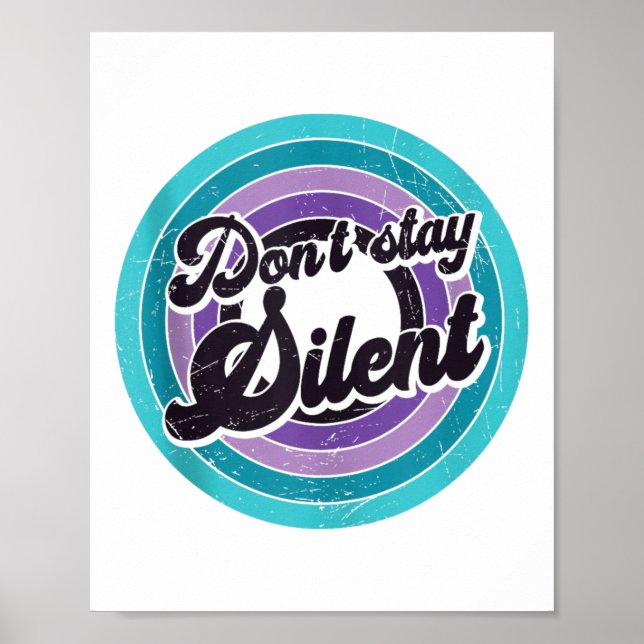 Affiche Message sur la santé mentale Ne restez pas silenci (Devant)
