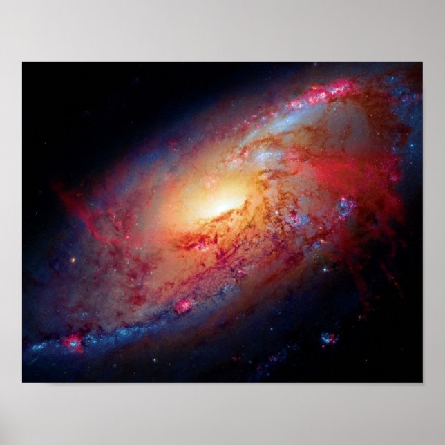 Affiche Messier M106 Galaxie Spirale Photo Espace (Devant)