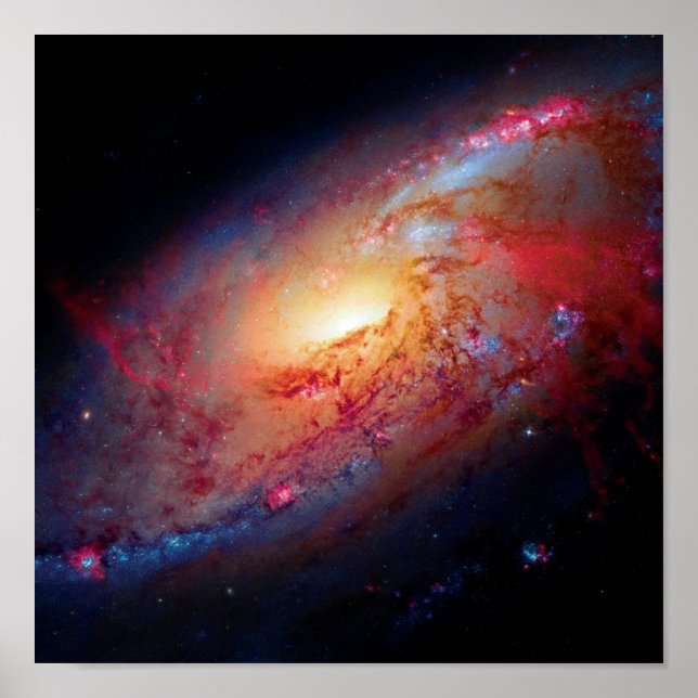 Affiche Messier M106 Galaxie Spirale Photo Espace (Devant)