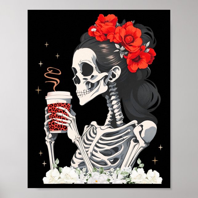 Affiche Messy Bun Café Drôle Costume Mère Femmes (Devant)
