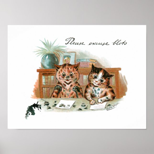 Affiche Messy Cats par Louis Wain Postcard (Devant)