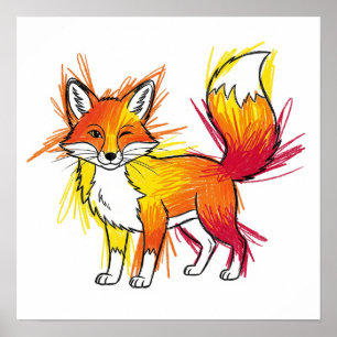 Affiche Messy Crayon Art