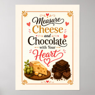 Affiche Mesurez le fromage et le chocolat avec votre cœur