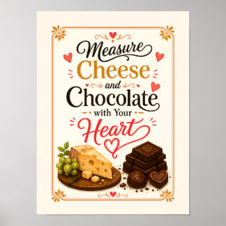 Affiche Mesurez le fromage et le chocolat avec votre cœur