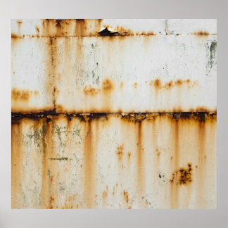 Affiche Métal blanc rouillé : surface texturée