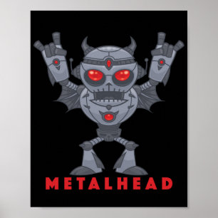 Affiche Metalhead - Lourd Diable Robot Métal - Avec Texte