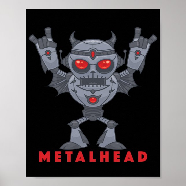 Affiche Metalhead - Lourd Diable Robot Métal - Avec Texte (Devant)