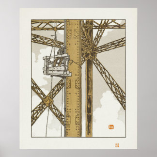 Affiche Métallurgiste travaillant sur la Tour