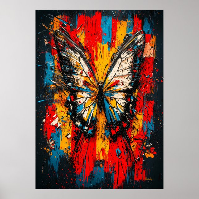 Affiche Métamorphose Expressionniste Contemporain Papillon (Devant)