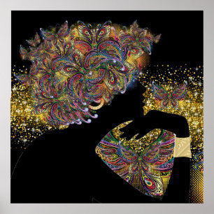 Affiche MÉTAMORPHOSE Papillon Dame