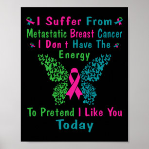 Affiche Metastatic Breast Cancer Awareness Ribbon Warrier