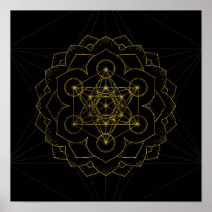 Affiche Métatron's Cube in lotus Sacred Geometry