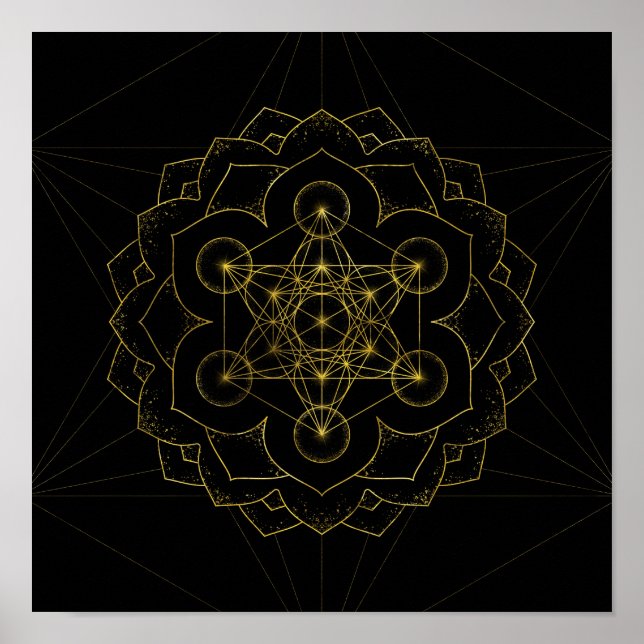 Affiche Métatron's Cube in lotus Sacred Geometry (Devant)